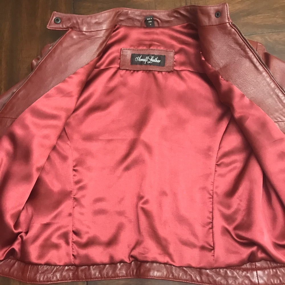 Maroon Leather Jacket. Excellent Condition! - image 3